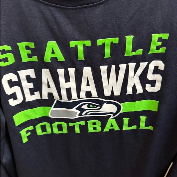 NFL SEATTLE SEAHAWKS LONG SLEEVE Performance shirt Blue Grn 14/16 Boys Hawks EUC - Picture 7 of 7